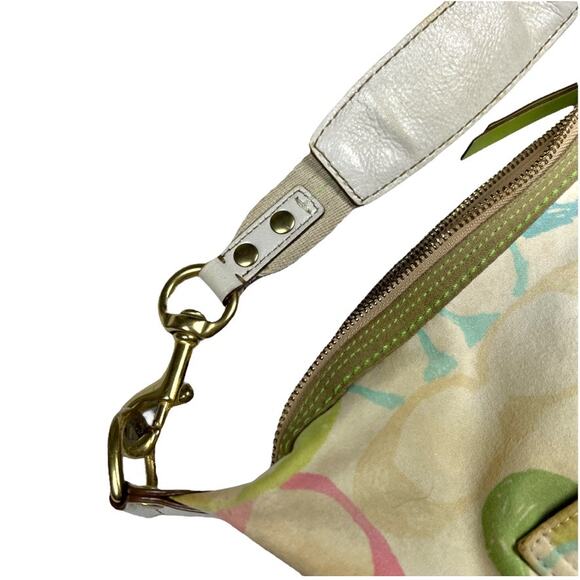 Coach Y2K Hobo Bag White Scribble C Canvas Small Purse Leather Accent Sold As Is - Picture 9 of 9